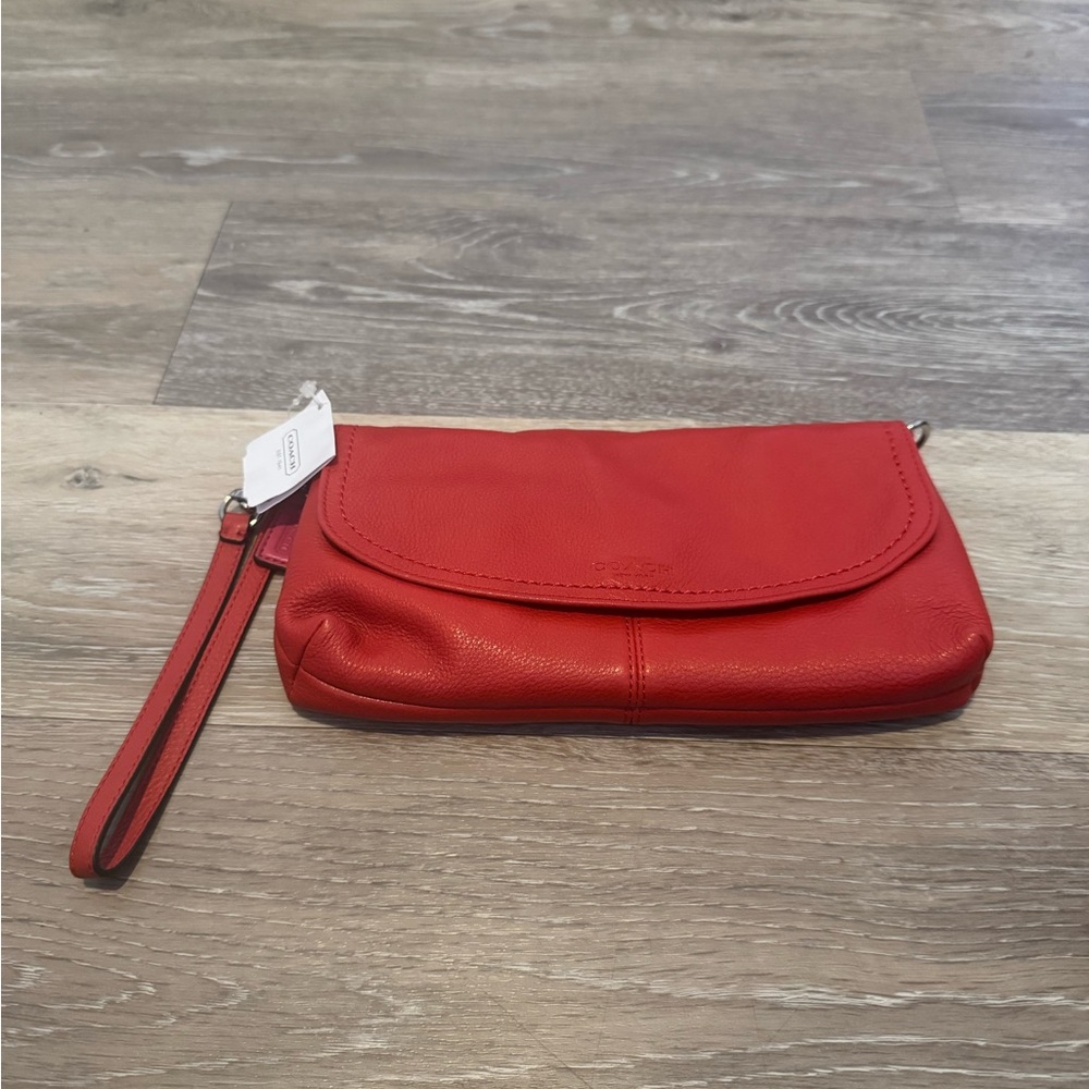 Coach Vibrant Red Leather Wristlet